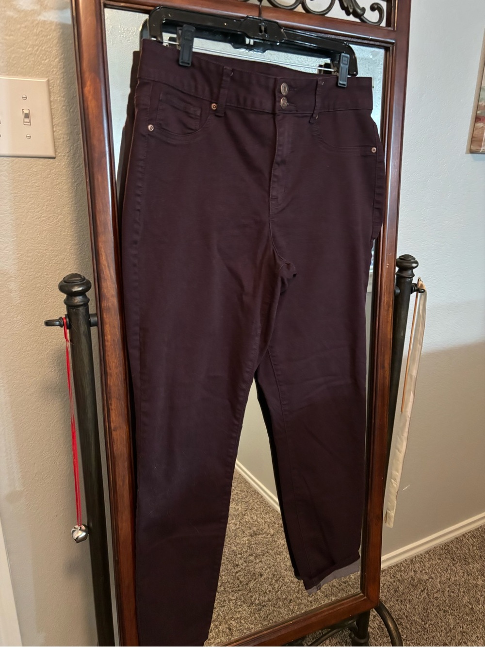 Maurices Women's Dark Wash Purple High Rise Skinny Stretch 5-Pocket Jeans L